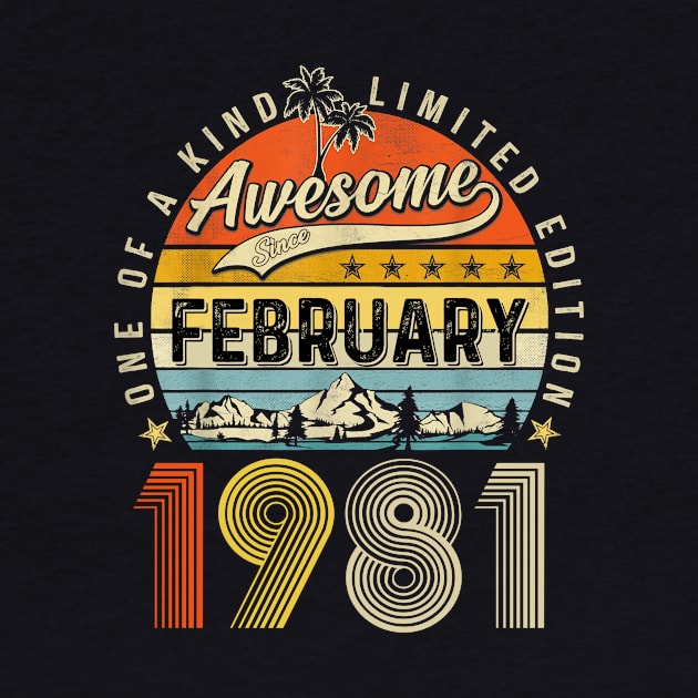 Awesome Since February 1981 Vintage 42nd Birthday by Mhoon 